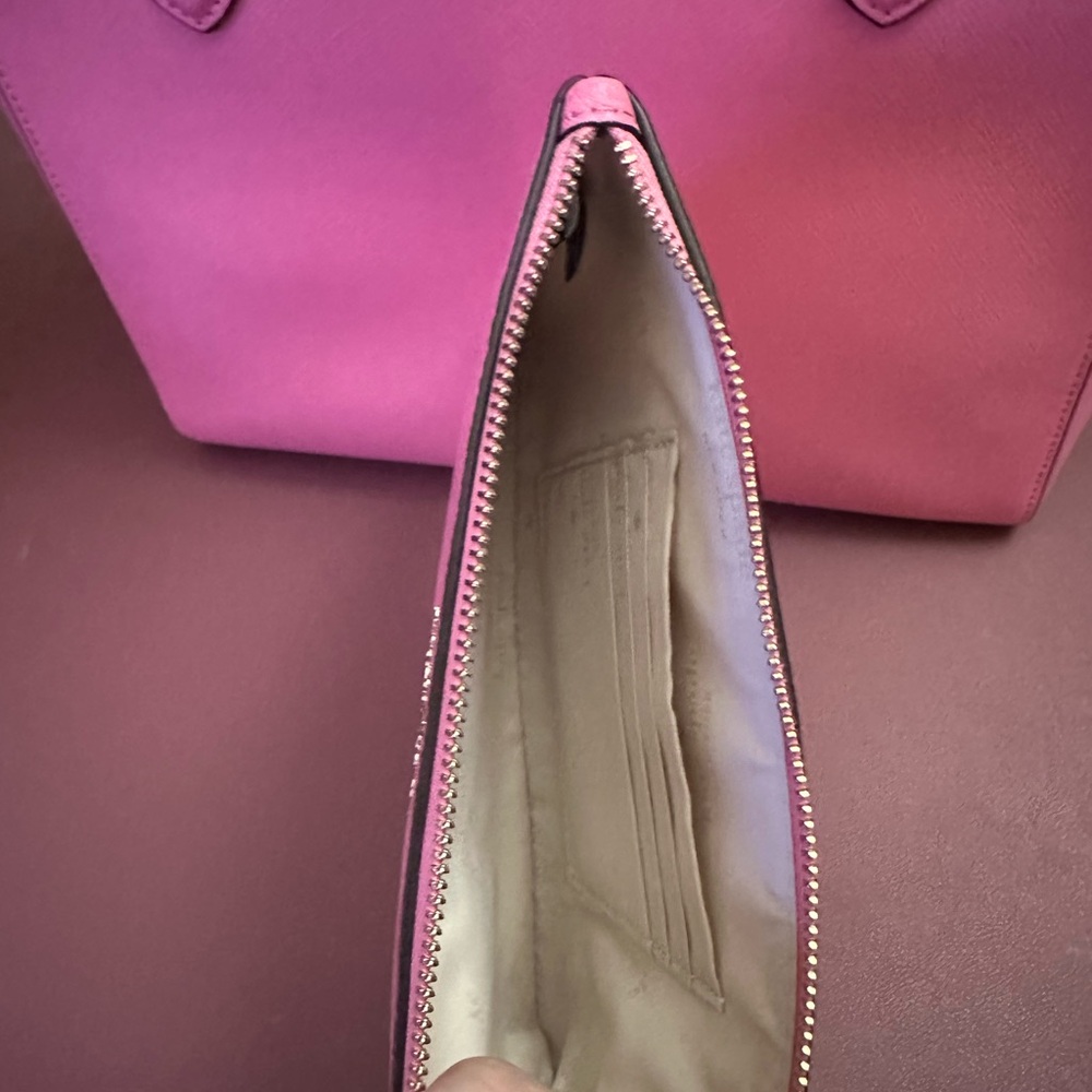 Kate Spade NY Blossom Pink Staci Medium Tote Bag & Blossom Pink Zip Wristlet - Picture 9 of 10